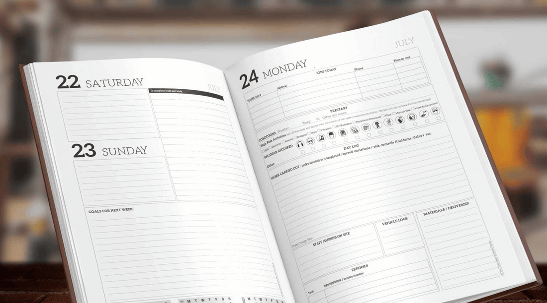 10 Reasons to use a Diary for your Trade Business