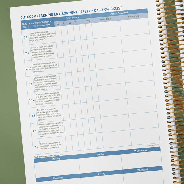 2025 Central Outdoor Weekly Programming and Reflection Diary - Hard Cover Spiral Bound