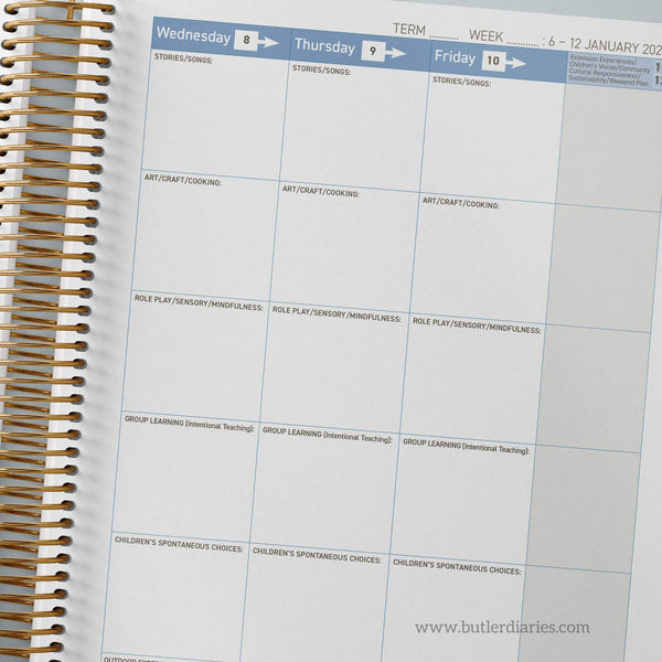 2025 6 Month Weekly Programming and Reflection Child Educator Diary