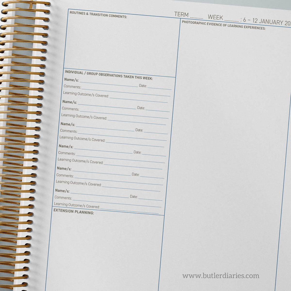 2025 6 Month Weekly Programming and Reflection Child Educator Diary