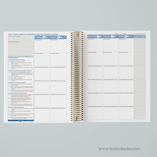 2025 6 Month Weekly Programming and Reflection Child Educator Diary