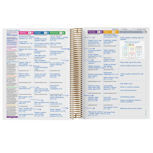 2026 OSHC Weekly Programming & Reflection Diary - Hard Cover Spiral Bound