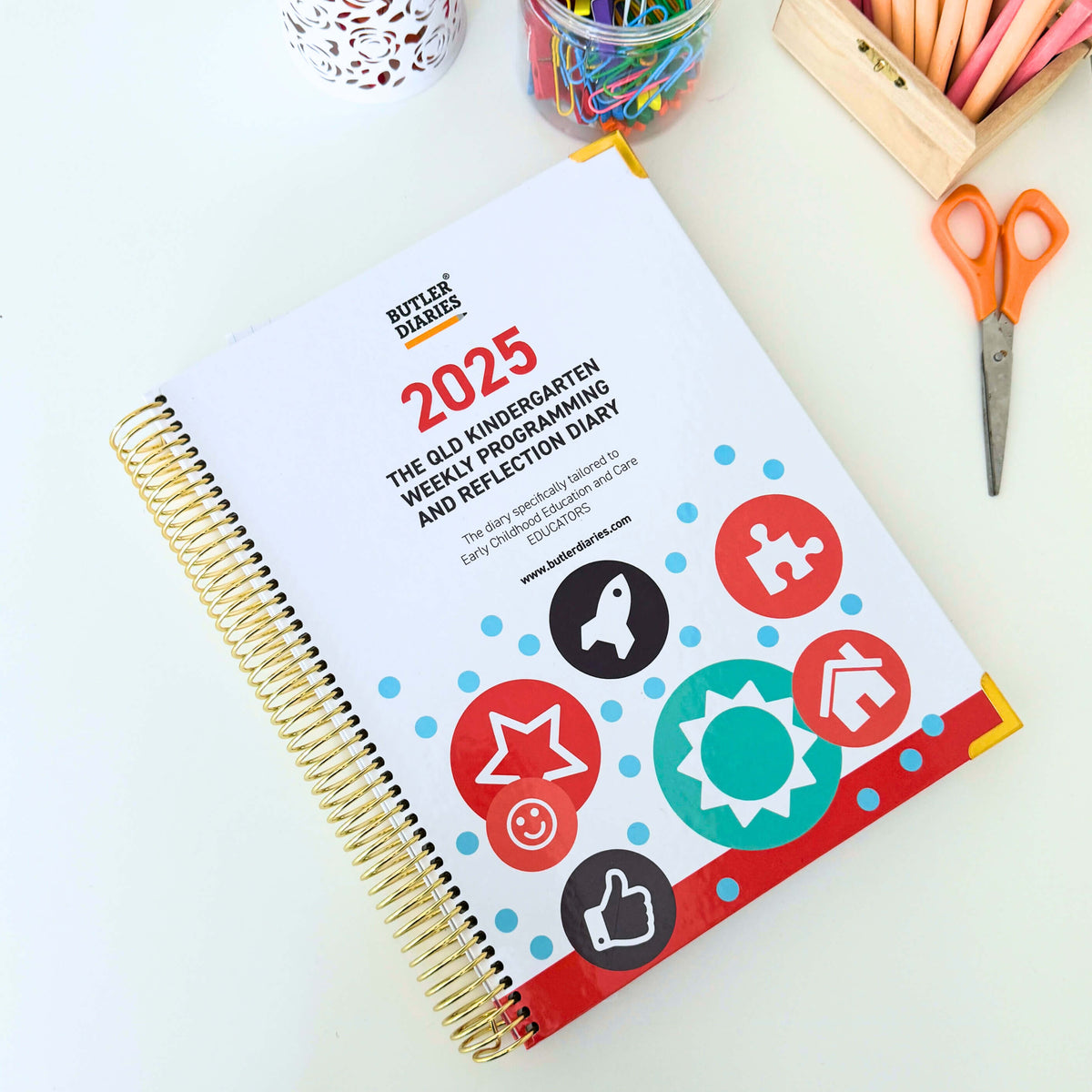 2025 QLD Kindy Weekly Programming & Reflection Diary - Hard Cover Spiral Bound