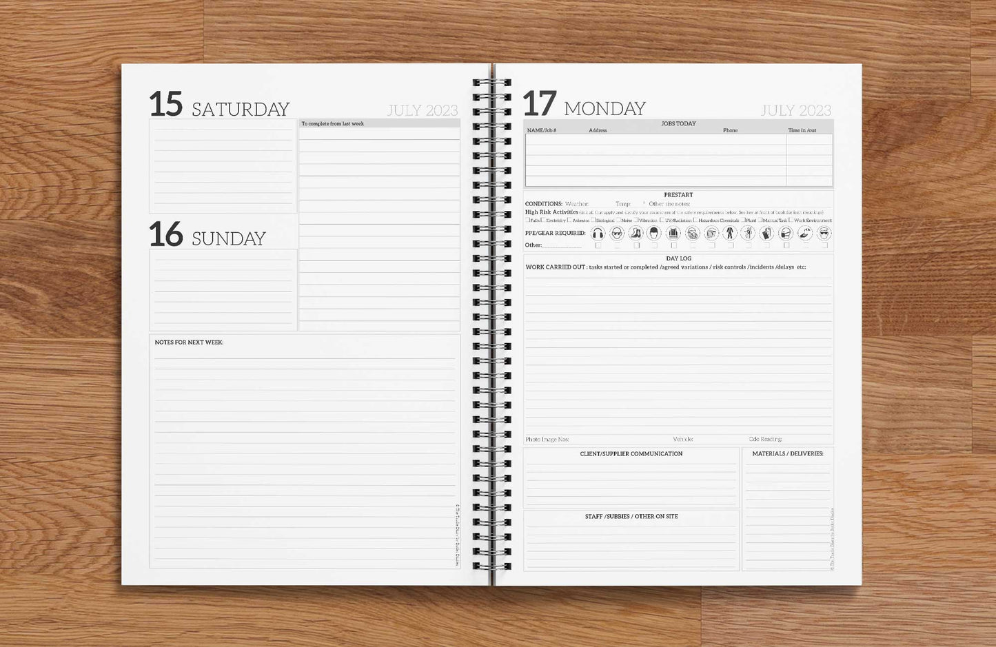 2023 The Tradie Diary