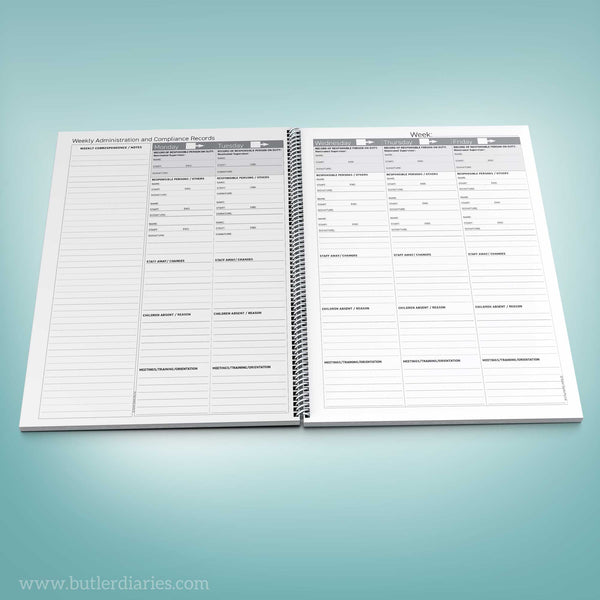 Weekly Children's Centre Diary - Soft Cover Spiral Bound