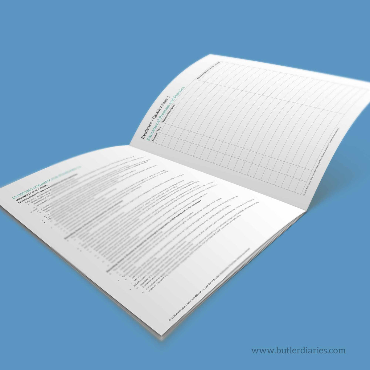 A look inside the Exceeding Guidance for NQS: Evidence Summary which includes helpful information and evidence summary
