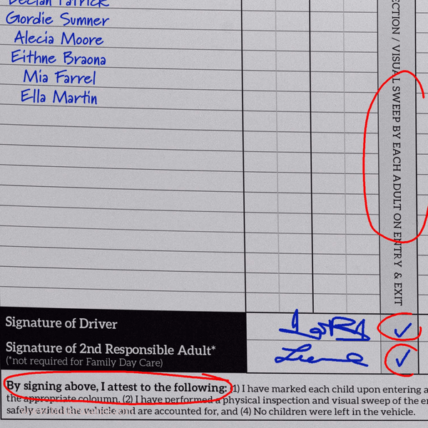 Childcare Transportation Log for New Regs Butler Diaries