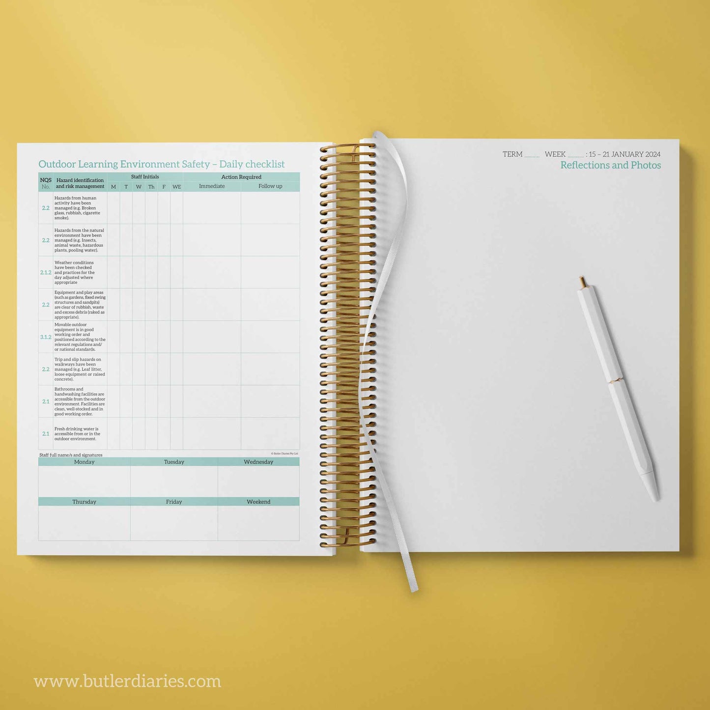 2024 Central Outdoor Weekly Programming and Reflection Diary