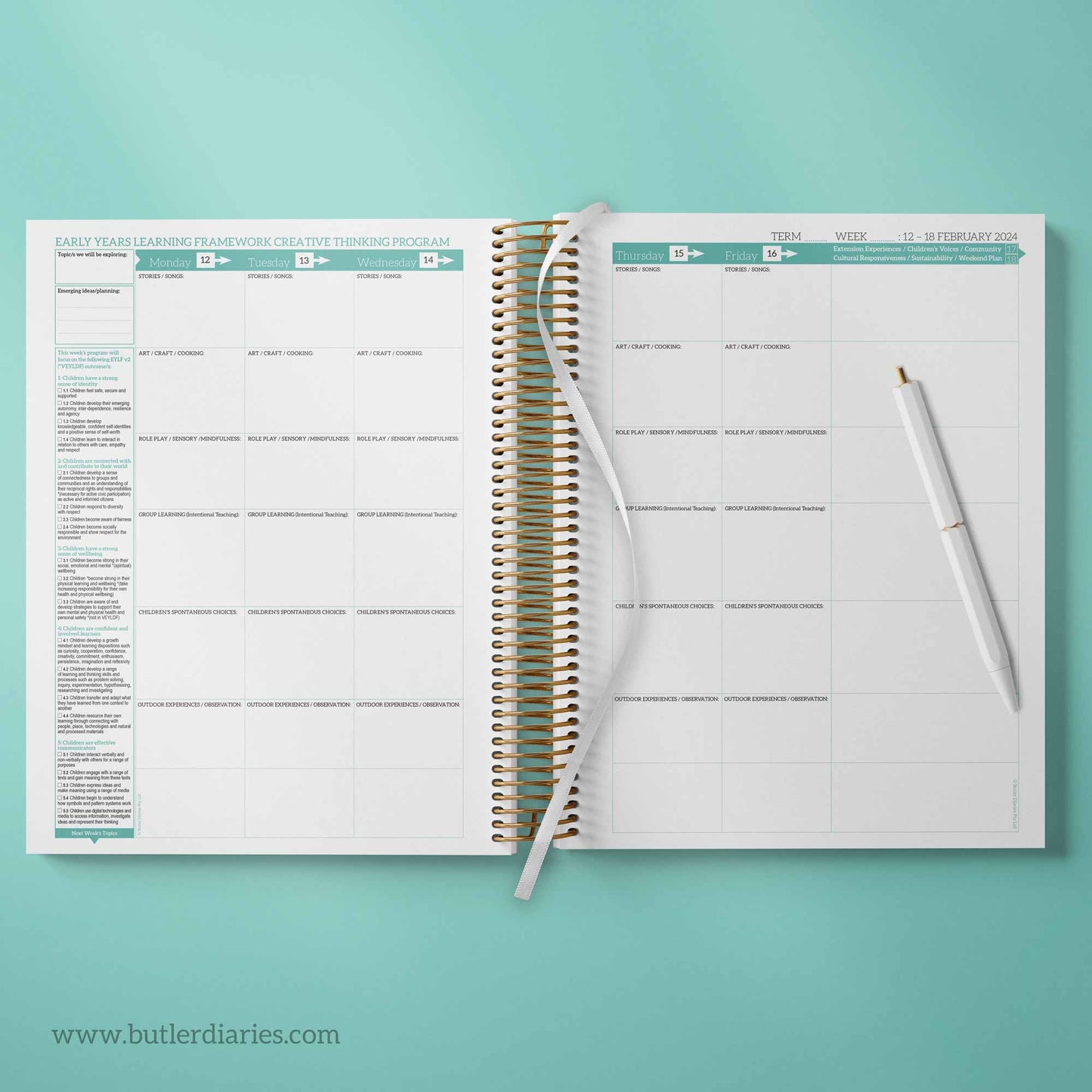 2024 Weekly Programming and Reflection Child Educator Diary