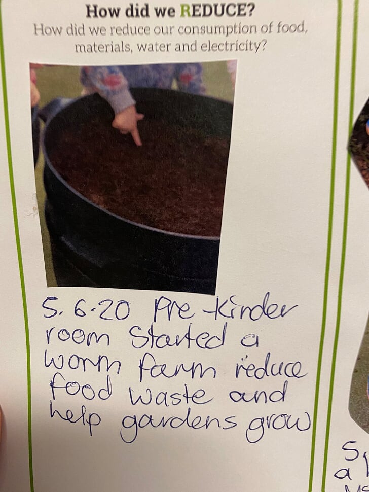An example of 'Reduce' inside the Our Sustainable Year Wall Calendar