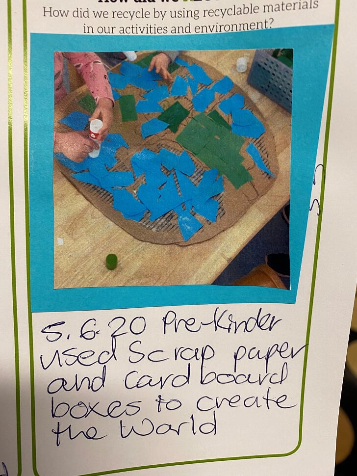 An example of 'Recycle' inside the Our Sustainable Year Wall Calendar