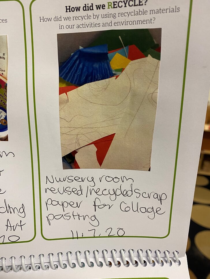 An example of 'Recycle' inside the Our Sustainable Year Wall Calendar