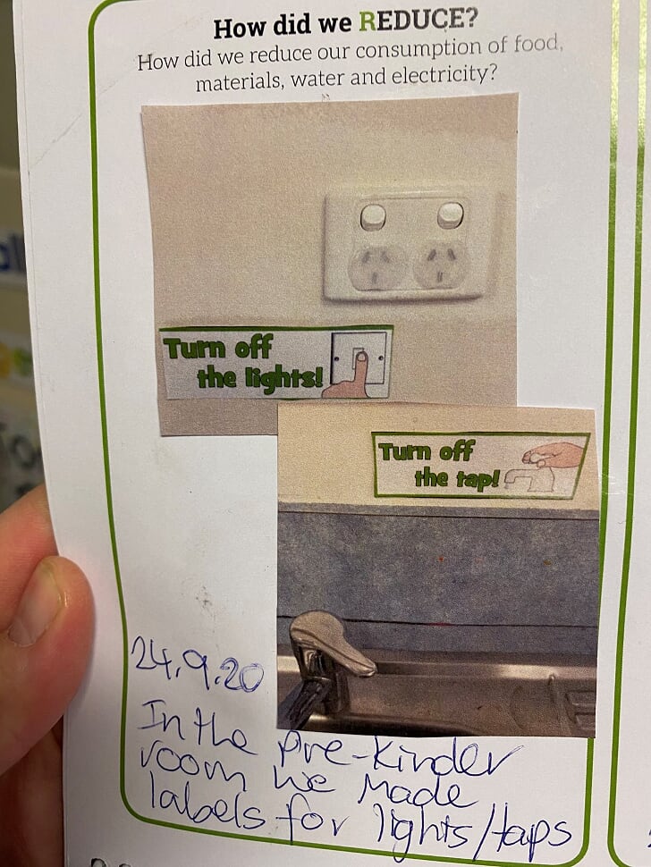 An example of 'Reduce' inside the Our Sustainable Year Wall Calendar