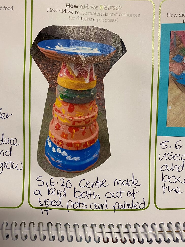 An example of 'Reuse' inside the Our Sustainable Year Wall Calendar