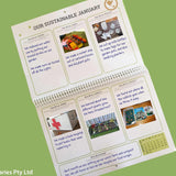 An example of a completed Our Sustainable Year Wall Calendar - Butler Diaries