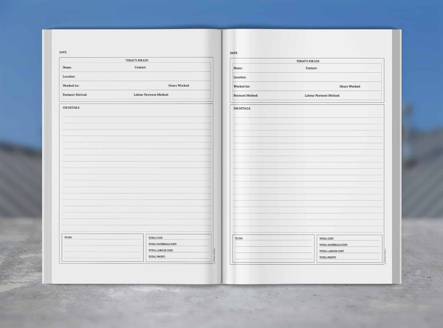The Tradie Diary: ROOFER DAILY LOG - NON DATED