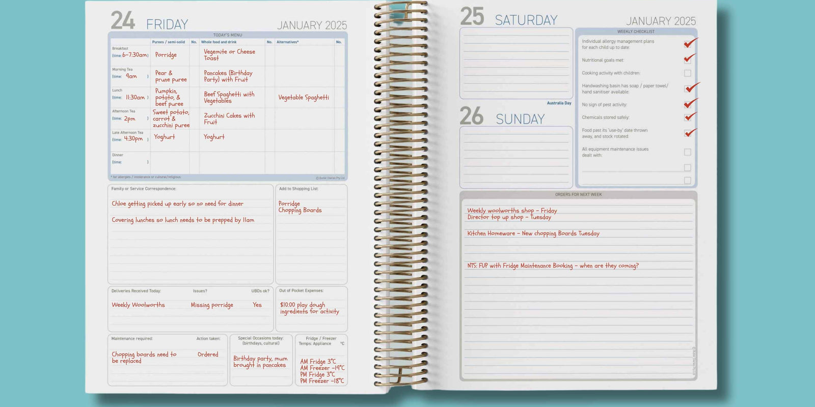 A Peek into the Early Childhood Cook Diary for ECEC with Examples