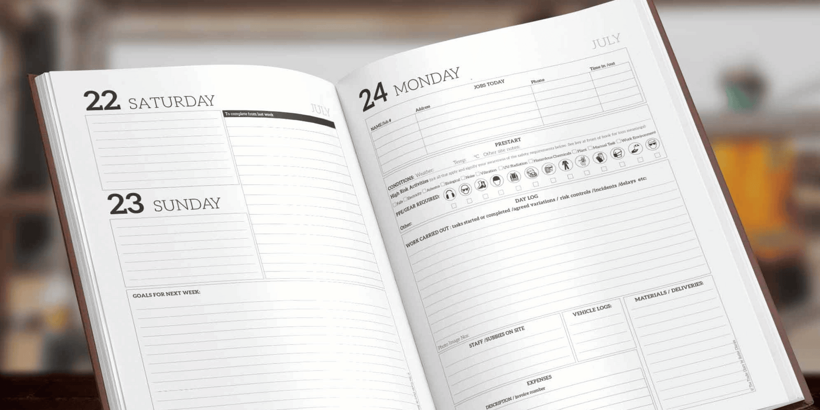 10 Reasons to use a Diary for your Trade Business