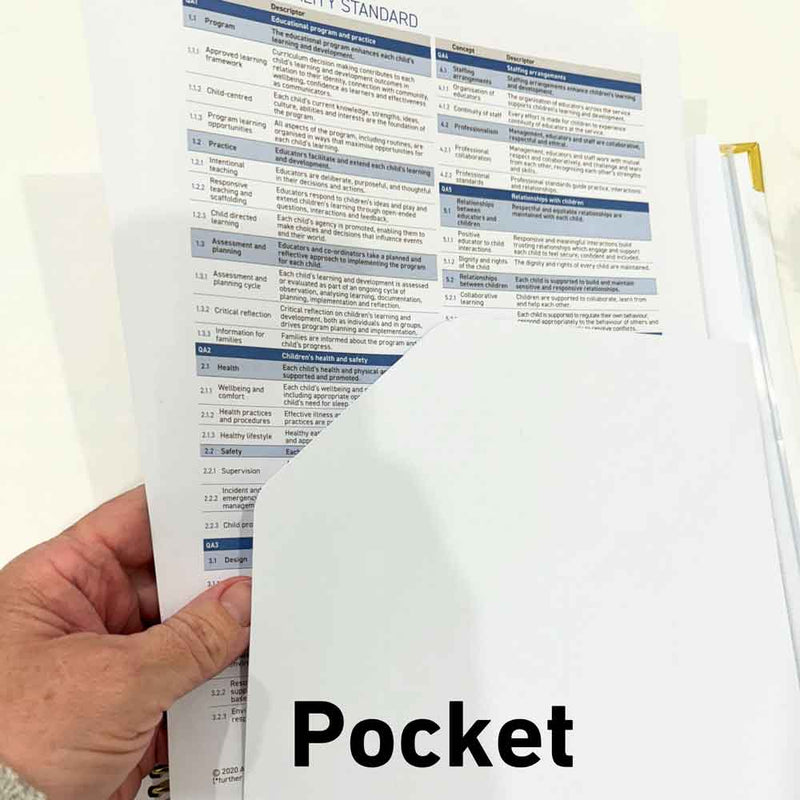 Hand holding a document with 'Pocket' text overlay