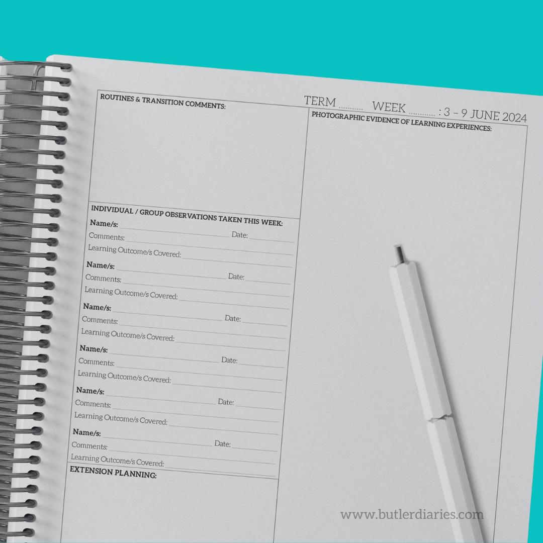 2024 OSHC Weekly Programming & Reflection Diary | Butler Diaries