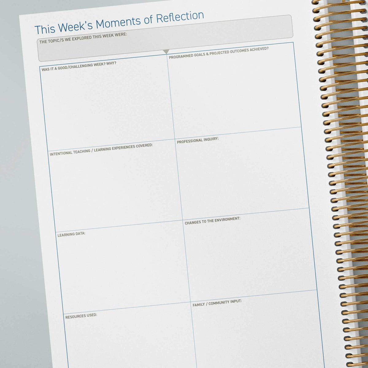 2025 QLD Kindy Weekly Programming & Reflection Diary - Hard Cover Spiral Bound