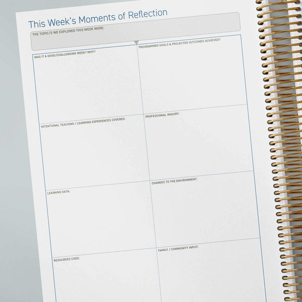 2025 QLD Kindy Weekly Programming & Reflection Diary - Hard Cover Spiral Bound