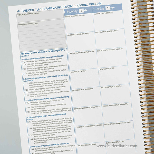 2025 OSHC Weekly Programming & Reflection Diary | Butler Diaries