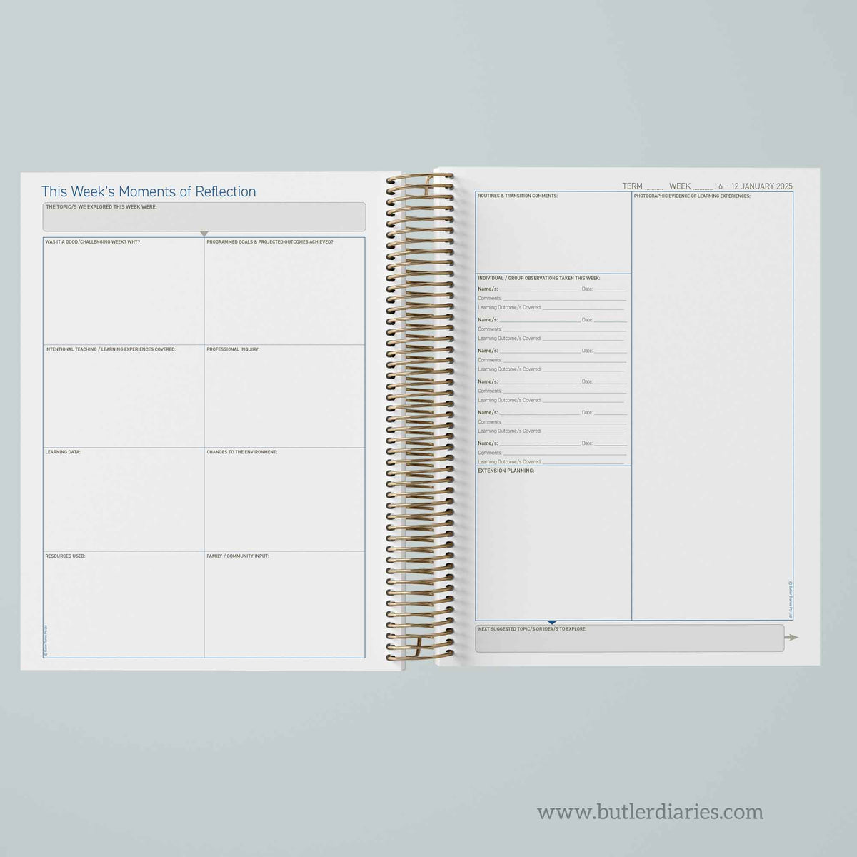 2025 OSHC Weekly Programming & Reflection Diary | Butler Diaries