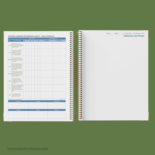 2025 Central Outdoor Weekly Programming and Reflection Diary - Hard Cover Spiral Bound