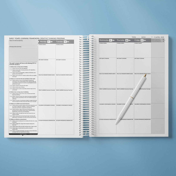 2025 6 Month Weekly Programming and Reflection Child Educator Diary