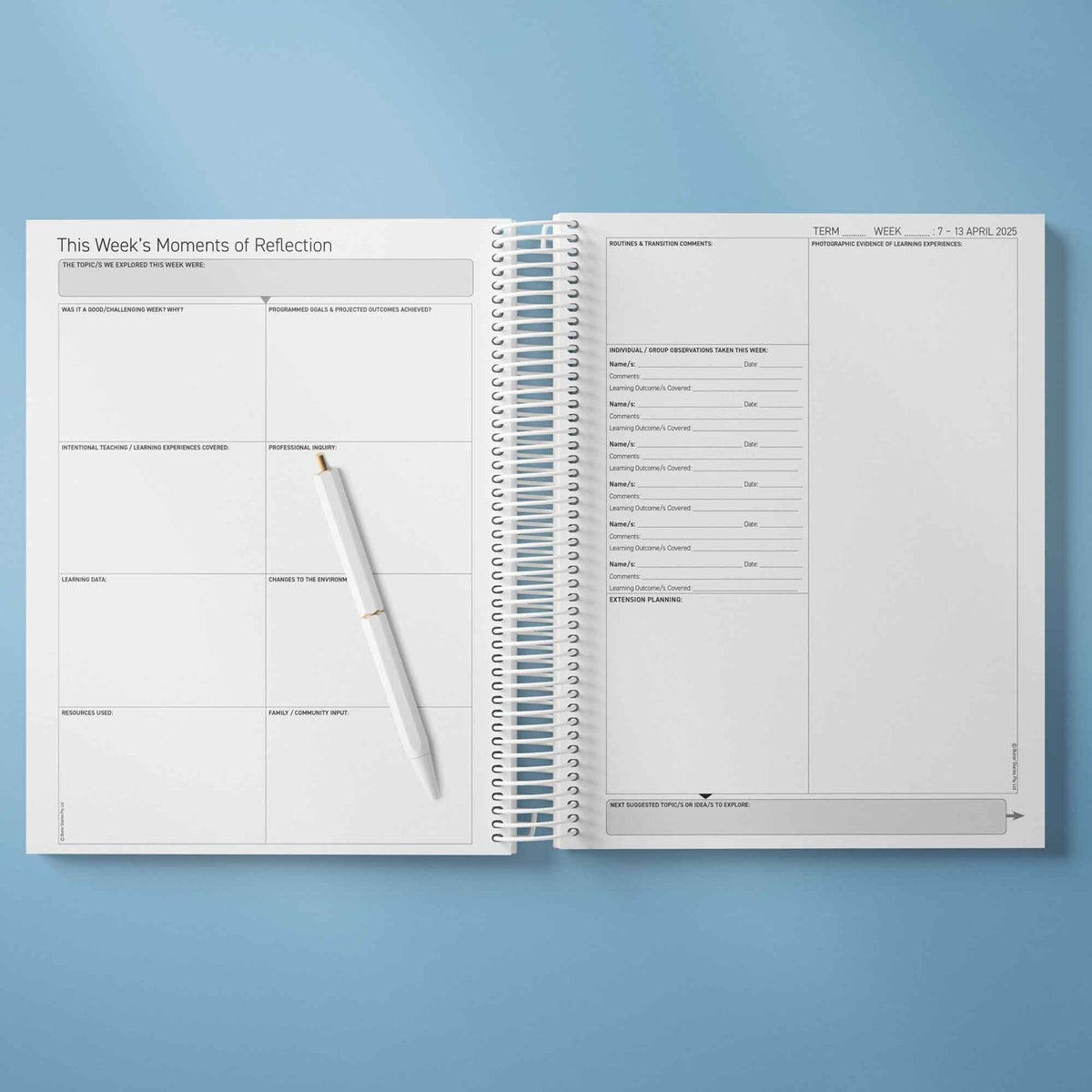 2025 6 Month Weekly Programming and Reflection Child Educator Diary