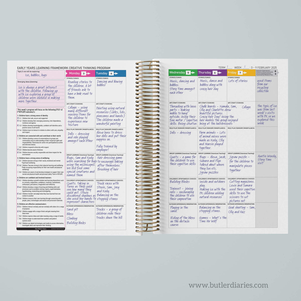 2025 Weekly program | Critical Reflection Journal | Child Educator ...