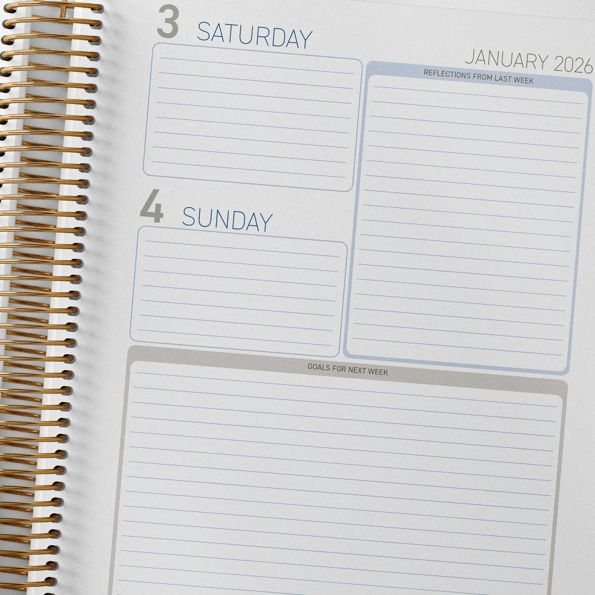 Weekend pages inside the Children's Centre Diary include reflections and goals