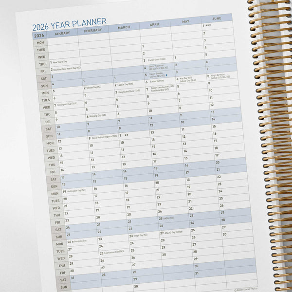 2026 year planner in the Nominated Supervisor Diary