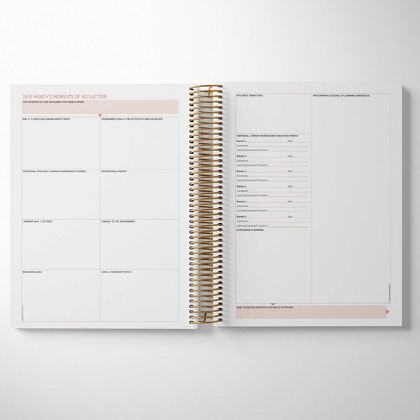 Inside the Family Day Care Compliance Checklist and Programming Diary - EYLF and MTOP Reflection Spread