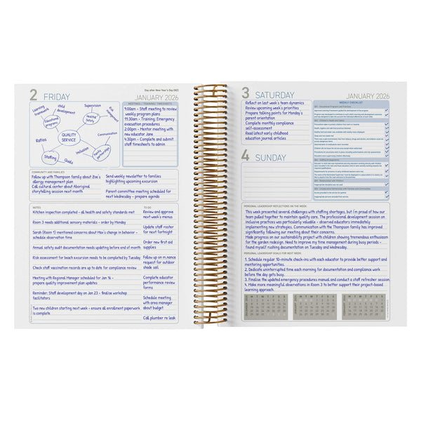 A completed example of the inside of the Nominated Supervisor Diary