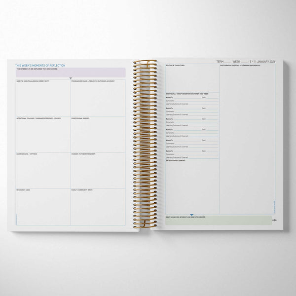 Inside the OSHC Weekly Programming and Reflection Diary - MTOP Reflection Spread