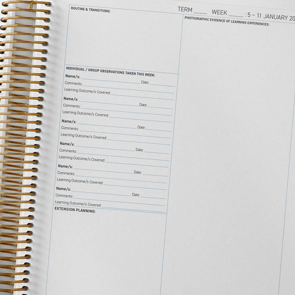 Extension planning and photo evidence included in the reflection spread of the OSHC Weekly Programming and Reflection Diary
