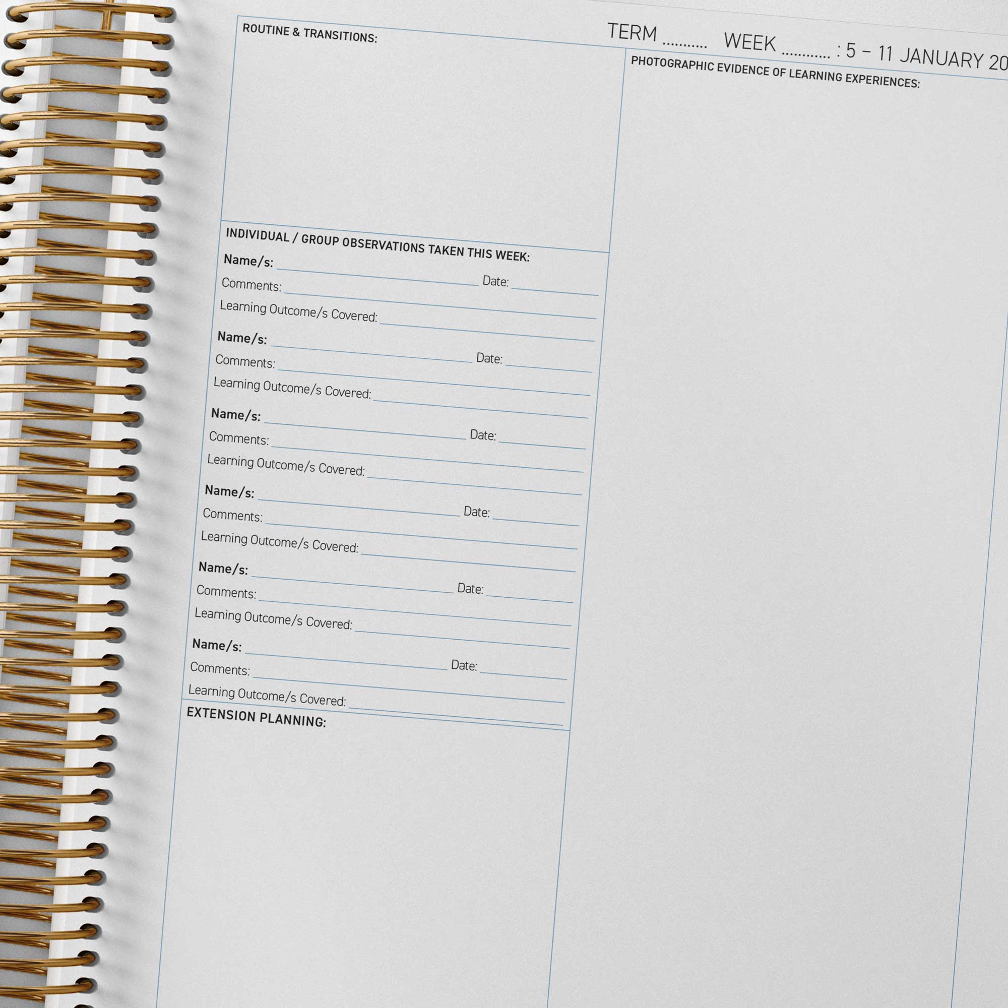 2026 OSHC Weekly Programming & Reflection Diary | Butler Diaries