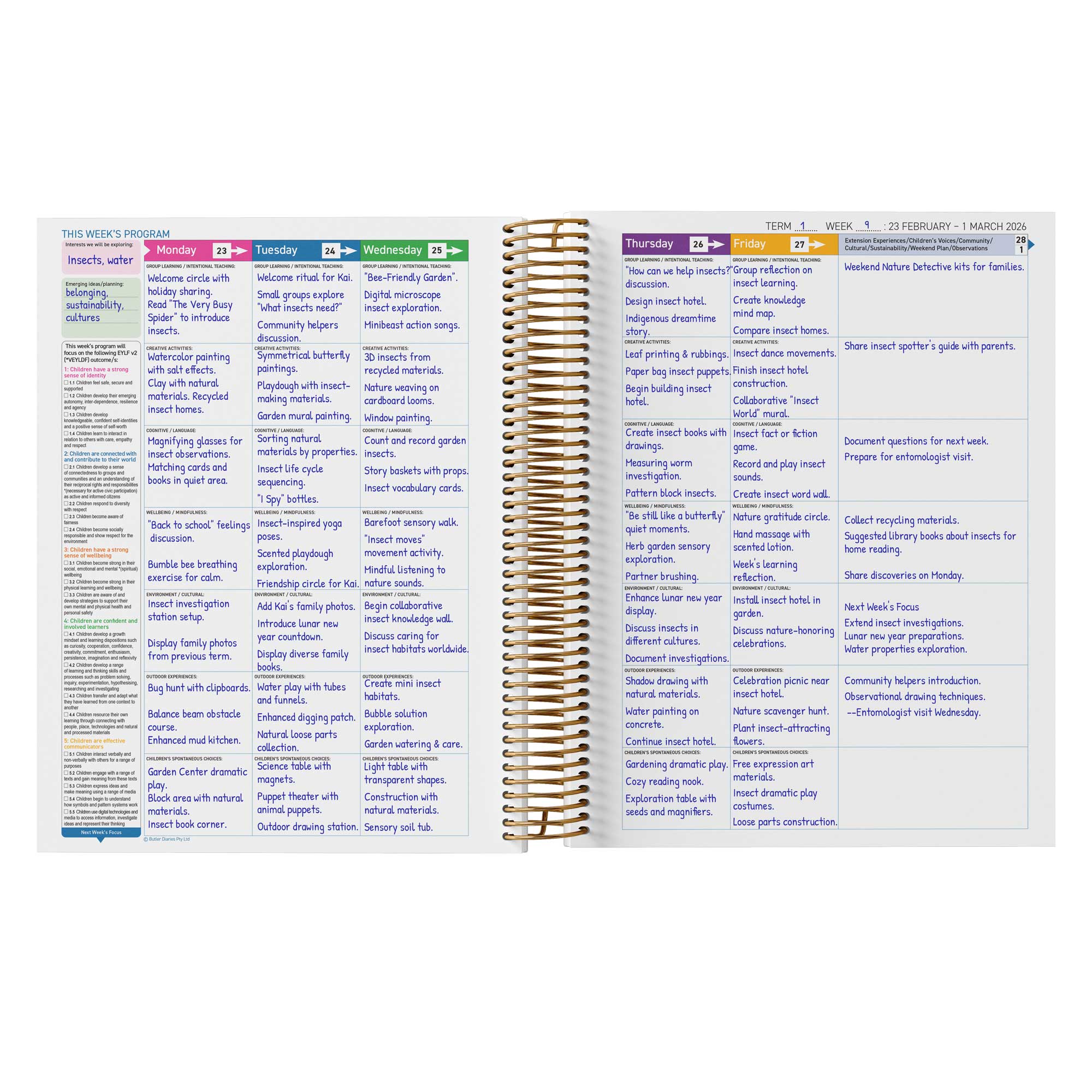 Critical Reflection Bundle for EYLF – Butler Diaries