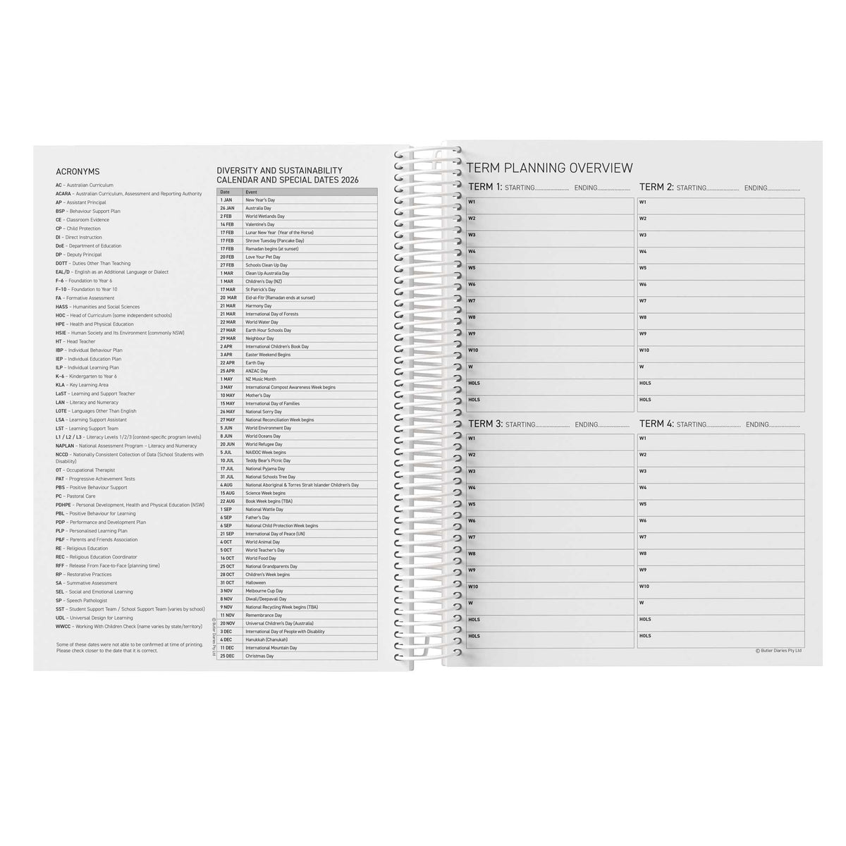 2026 Weekly Teacher Planning and Reflection Diary