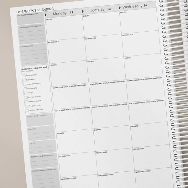 2026 Weekly Teacher Planning and Reflection Diary