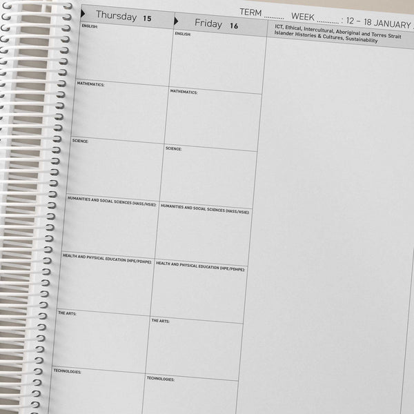 2026 Weekly Teacher Planning and Reflection Diary