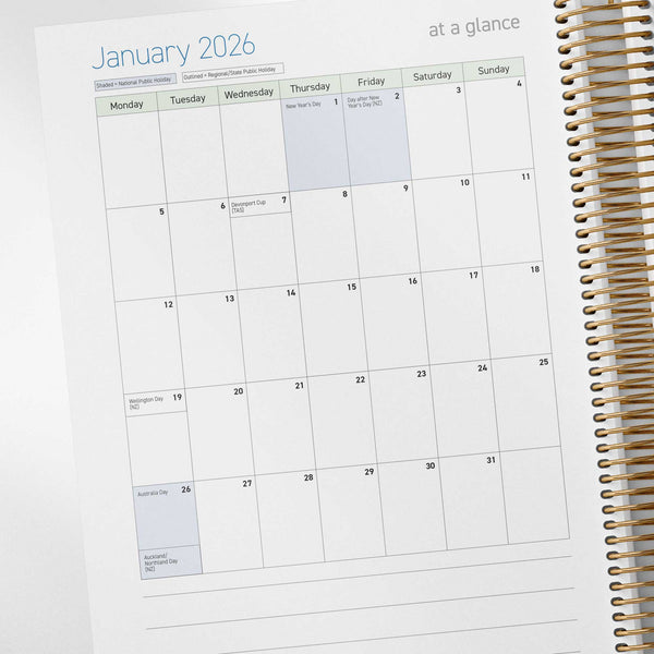 2026 Monthly overview inside the QLD Kindy Weekly Programming and Reflection Diary