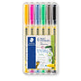 Staedtler 307 Noris Writing Pen – Pack of 6 Assorted Colours (0.6mm Fineliner)