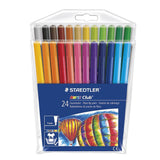 Pack of Staedtler 24 colored markers in a clear plastic case on a white background
