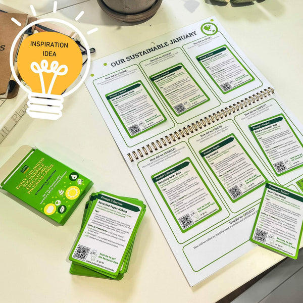 An inspiration idea of how to use the Sustainable Year Calendar with our Program Prompt Cards