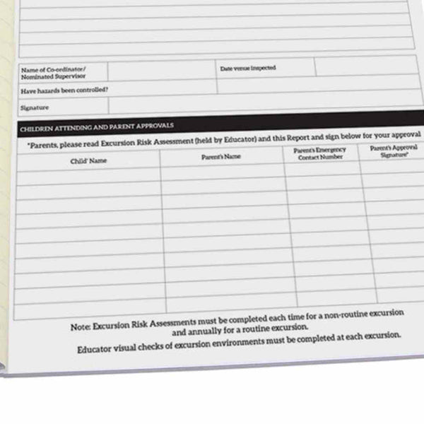 G: FDC Co-ordinator Excursion Approval Duplicate Book