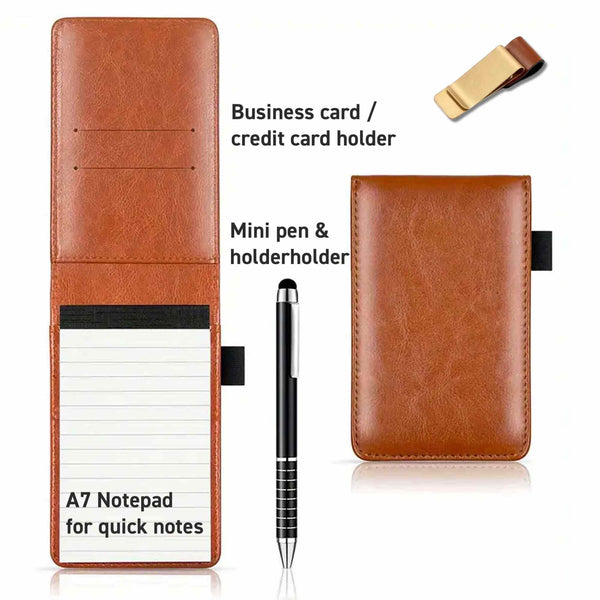 Leather Notepad and Business Card Clip Bundle