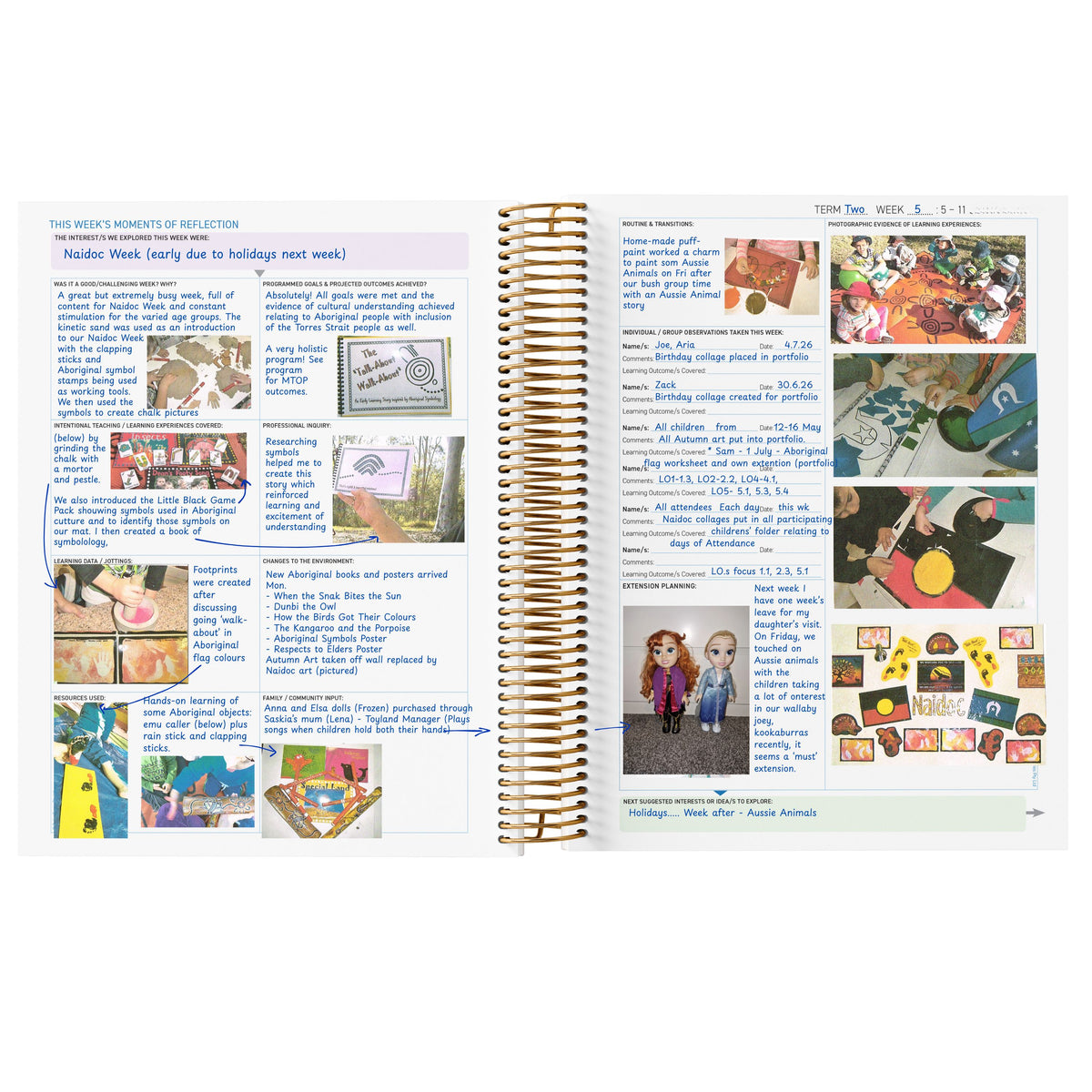 2026 OSHC Weekly Programming & Reflection Diary - Hard Cover Spiral Bound